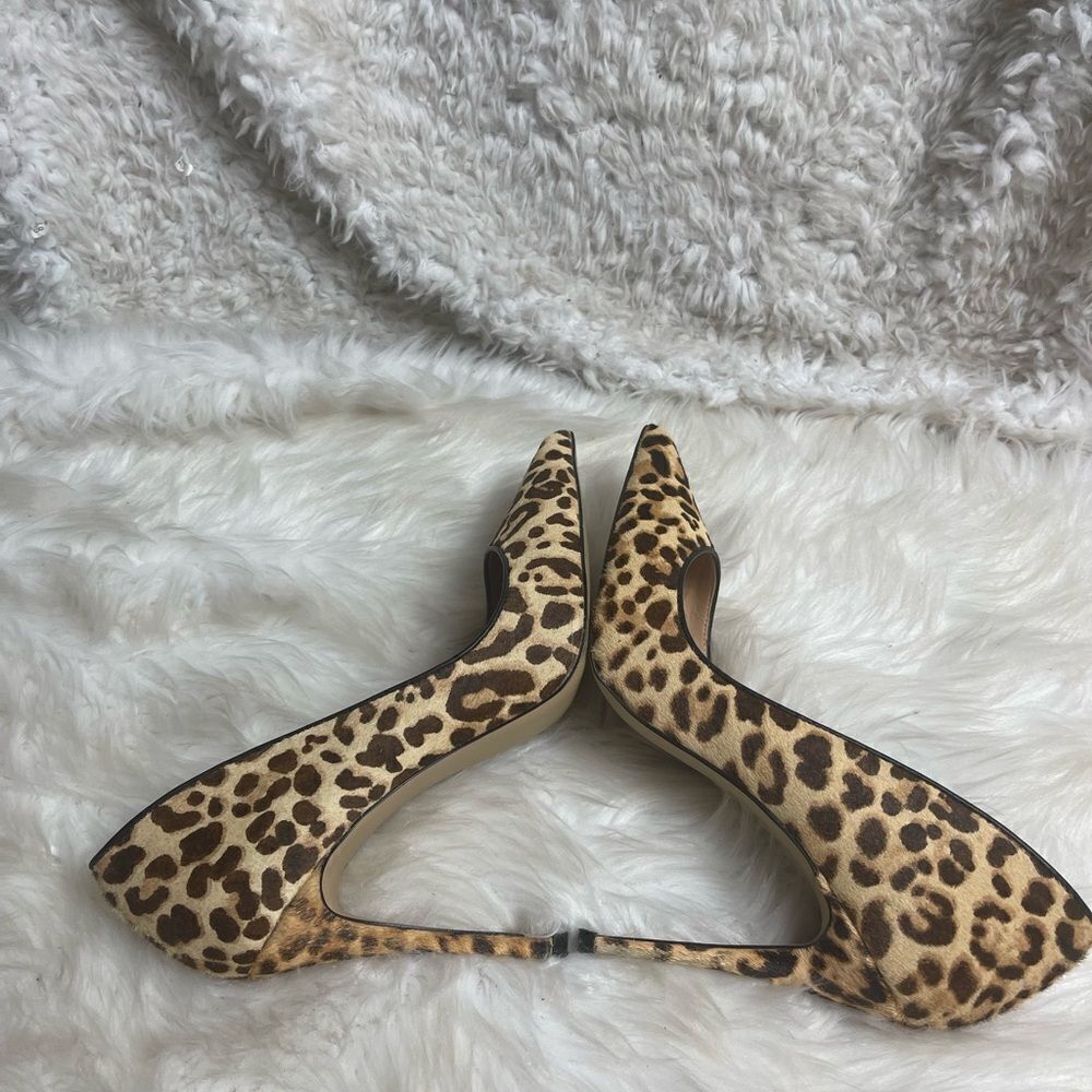 Steve Madden Dasie leather Calf hair leopard print slip on heels 10M - Picture 5 of 11